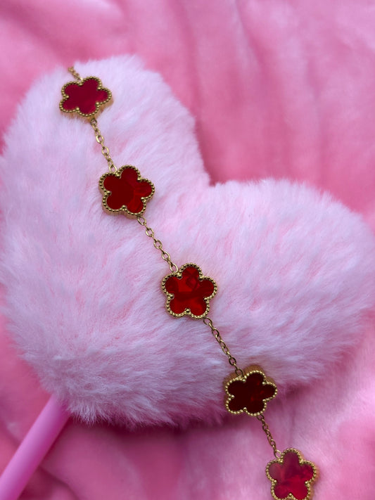 Bracelet Trèfle Rubis